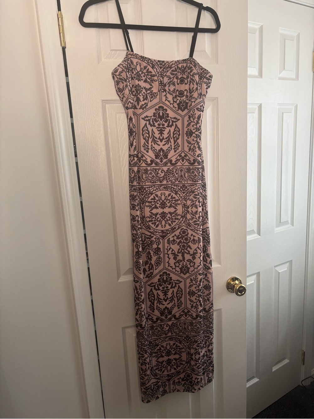 Commense Beige and Black Printed Maxi Dress - Picture 2 of 8
